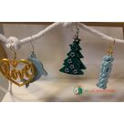 Boucles d'oreilles dauphin rose, coeur love, sapin et nouvelle année 2024