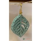 Boucles d'oreilles feuilles bleu pastel