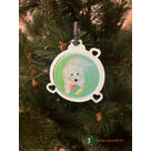 Boule de noël coeur personnalisée avec photo chien