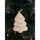 Boule de noël sapin personnalisée avec prénoms famille